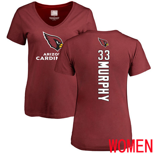 Arizona Cardinals Maroon Women Byron Murphy Backer NFL Football #33 T Shirt
